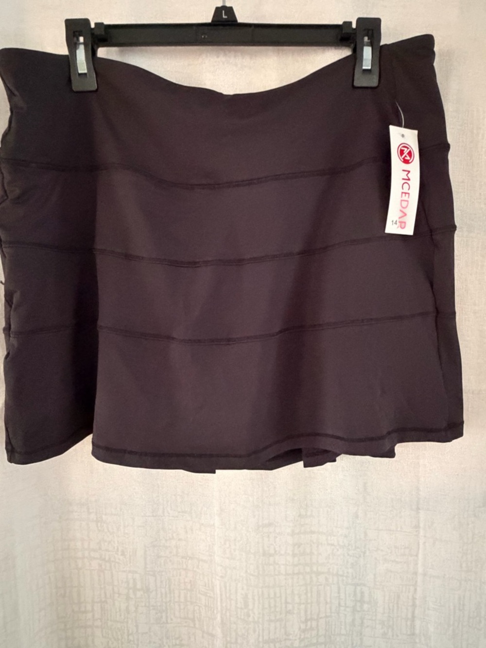 McEdgar Black Mini Skort with Layered Seam Panels